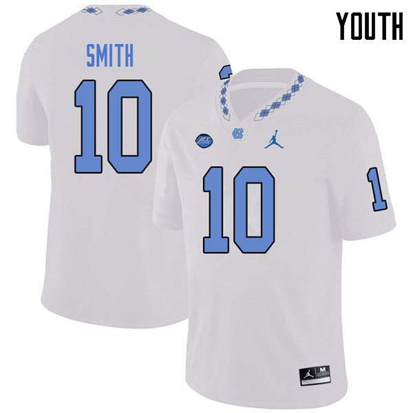 Jordan Brand Youth #10 Andre Smith North Carolina Tar Heels College Football Jerseys Sale-White